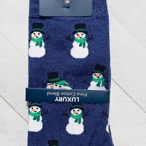 TAILORBYRD Christmas Snowman Socks Pima Cotton Blend Size 10-13 NEW